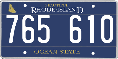 RI license plate 765610