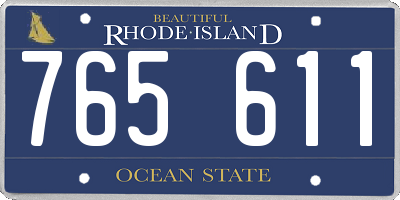 RI license plate 765611