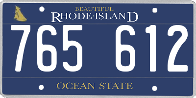 RI license plate 765612