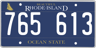 RI license plate 765613