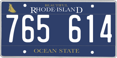 RI license plate 765614