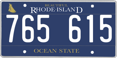 RI license plate 765615