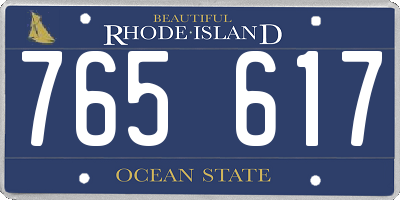 RI license plate 765617