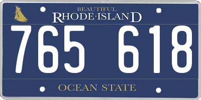 RI license plate 765618