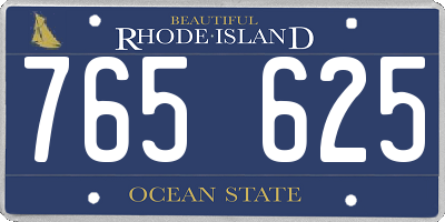 RI license plate 765625
