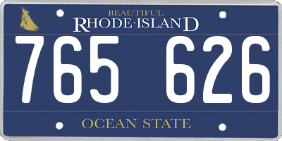RI license plate 765626