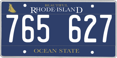 RI license plate 765627