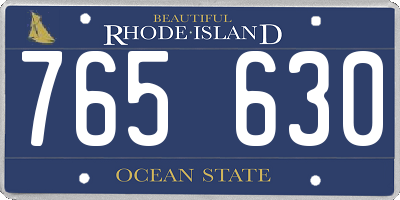 RI license plate 765630