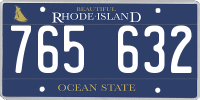 RI license plate 765632