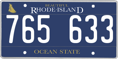 RI license plate 765633