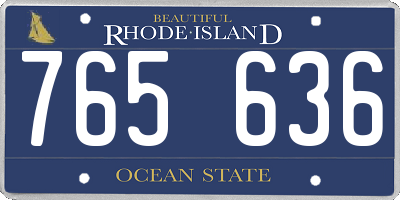 RI license plate 765636