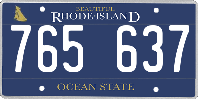 RI license plate 765637