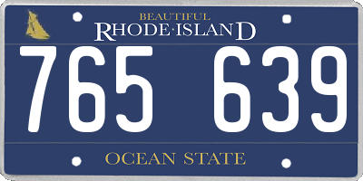 RI license plate 765639