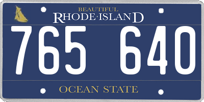RI license plate 765640