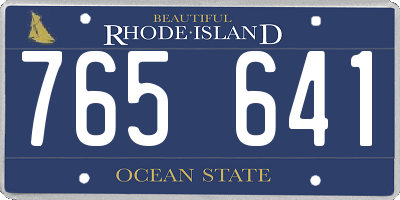 RI license plate 765641