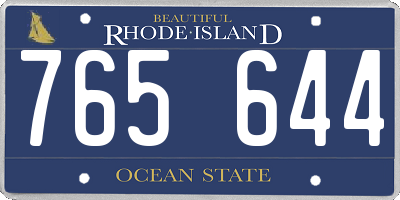 RI license plate 765644