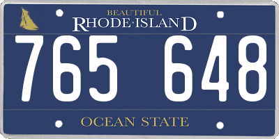 RI license plate 765648