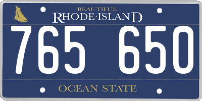 RI license plate 765650