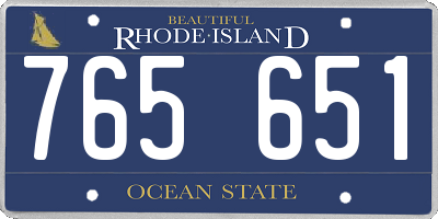 RI license plate 765651