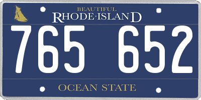 RI license plate 765652