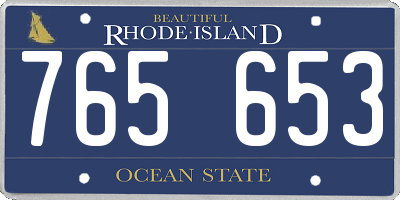 RI license plate 765653