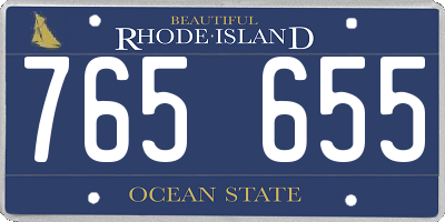 RI license plate 765655