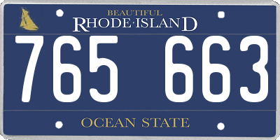 RI license plate 765663