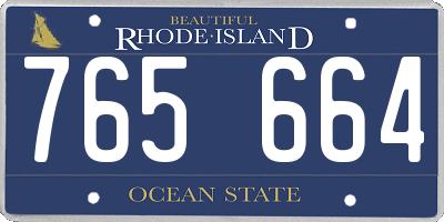 RI license plate 765664
