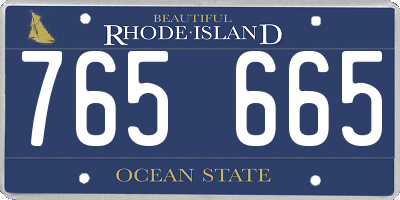 RI license plate 765665
