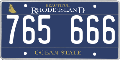 RI license plate 765666