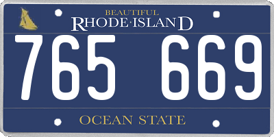 RI license plate 765669