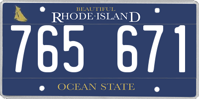 RI license plate 765671