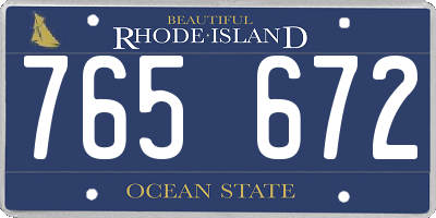 RI license plate 765672