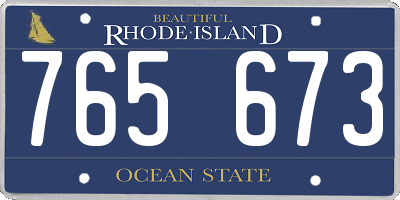 RI license plate 765673