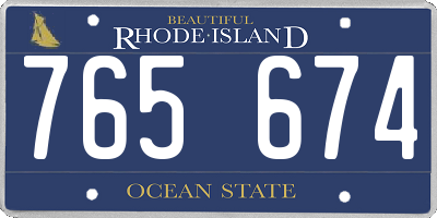 RI license plate 765674