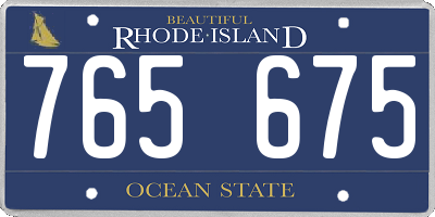 RI license plate 765675
