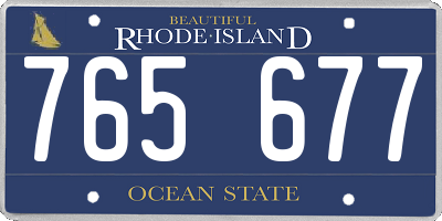 RI license plate 765677