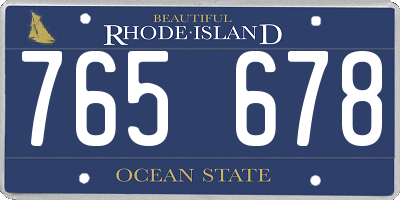 RI license plate 765678
