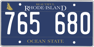 RI license plate 765680
