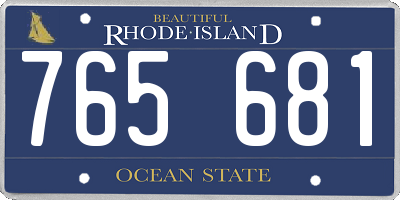 RI license plate 765681