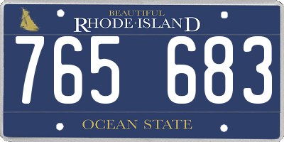 RI license plate 765683