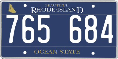 RI license plate 765684