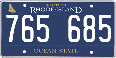 RI license plate 765685