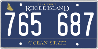 RI license plate 765687