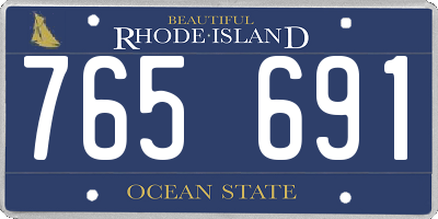 RI license plate 765691