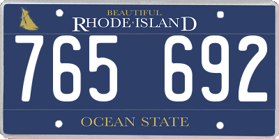 RI license plate 765692