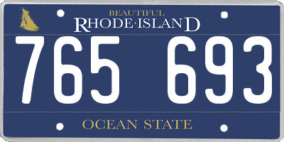 RI license plate 765693