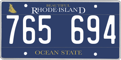 RI license plate 765694