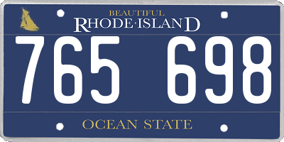 RI license plate 765698