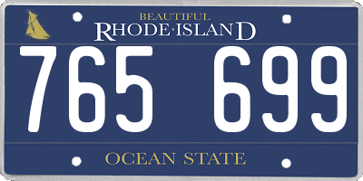 RI license plate 765699